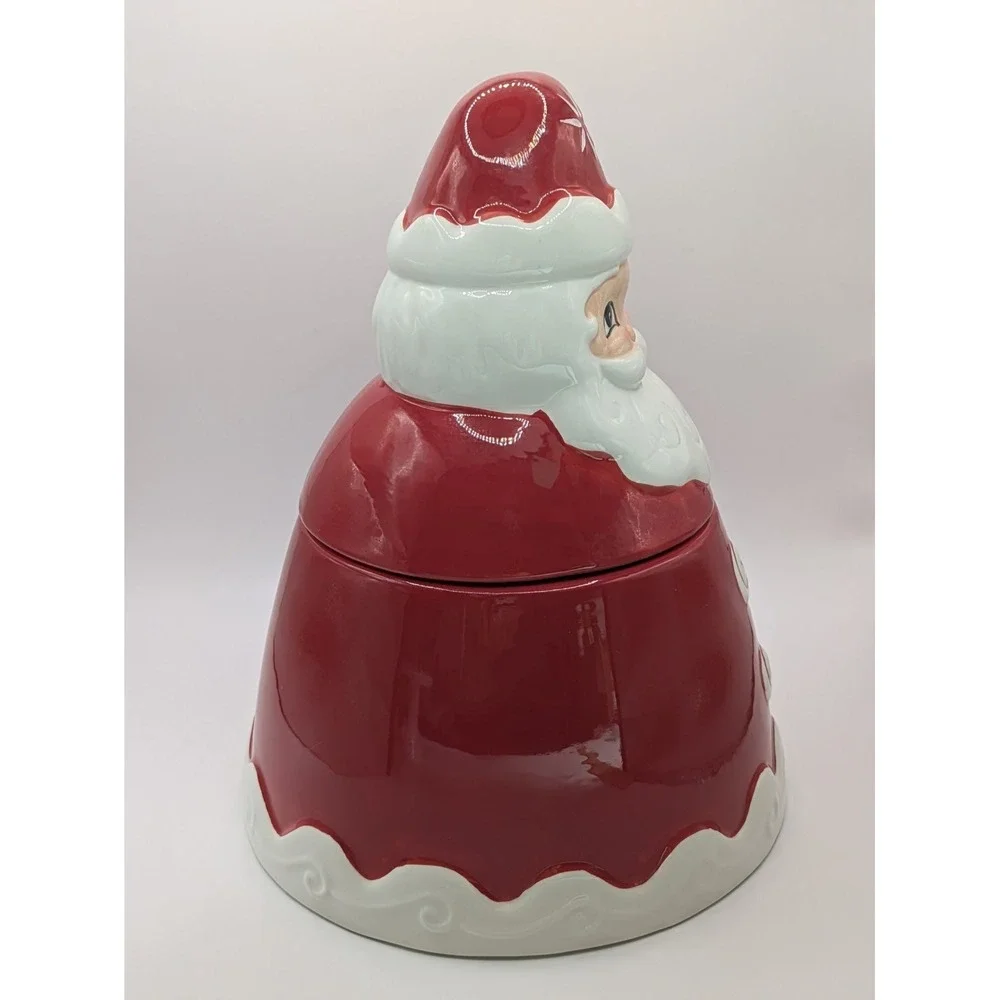 Johanna Parker Carnival Cottage SANTA CLAUS Cookie Jar.
